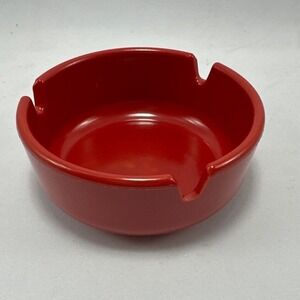 Dealers Choice Ashtray Red Round Ceramic Tabletop Cigarette Holder Japan